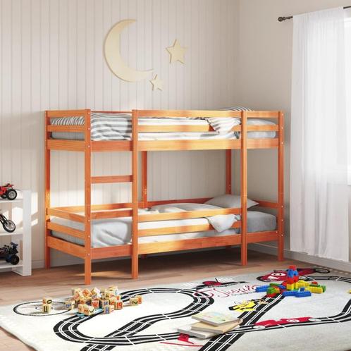 vidaXL Stapelbed massief grenenhout wasbruin 90x190 cm, Huis en Inrichting, Slaapkamer | Bedden, Nieuw, Verzenden
