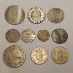 Hongarije, Oostenrijk. 10 Silbermünzen (meist verschiedene), Postzegels en Munten