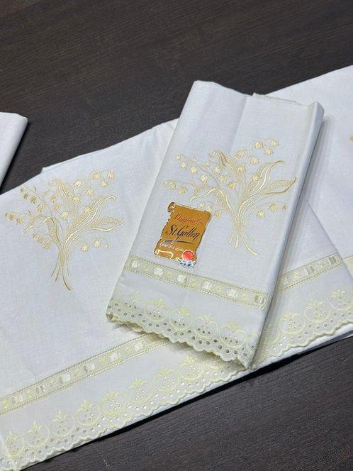 Drap de lit (3) - 280 cm - 240 cm - Set de draps, Antiek en Kunst, Antiek | Tapijten, Tafelkleden en Textiel