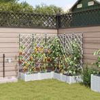 vidaXL Tuinaanplanters Wit 120 x 120 x 126 cm Staal, Verzenden, Nieuw