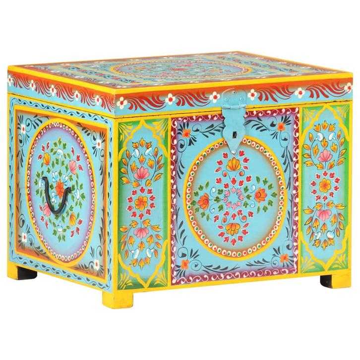 vidaXL Opbergbox handgeschilderd 50x40x40 cm massief, Doe-het-zelf en Bouw, Kratten en Dozen, Nieuw, Verzenden
