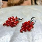 Bloedkoraal - Zilver - Oorbellen - handgemaakt