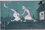Slaapwandelende Hitler op spotprent (lijst optie, Lithos), Antiek en Kunst, Verzenden