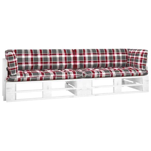 vidaXL Tweezitsbank pallet met kussens wit geïmpregneerd, Tuin en Terras, Tuinsets en Loungesets, Nieuw, Verzenden