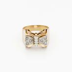 Ring - 18 karaat Witgoud, Geel goud - Tankring/Diamant, Handtassen en Accessoires, Ringen, Nieuw