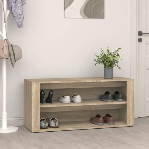vidaXL Schoenenrek 100x35x45 cm bewerkt hout sonoma, Huis en Inrichting, Kasten | Schoenenkasten, Nieuw, Verzenden