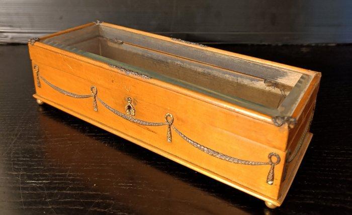 stile Liberty, 26 cm - Sieradendoos - Hout, Messing, Glas,, Antiek en Kunst, Curiosa en Brocante