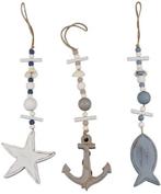 Houten maritieme Strandhangers 3 verschillende, Hobby en Vrije tijd, Nieuw