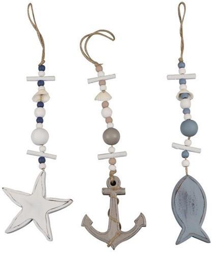 Houten maritieme Strandhangers 3 verschillende, Hobby en Vrije tijd, Knutselen, Nieuw