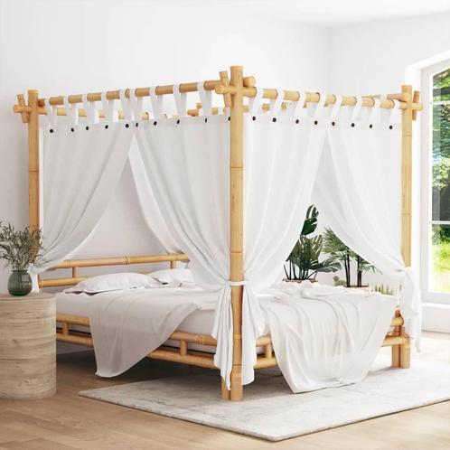 vidaXL Hemelbed 160x200 cm bamboe, Huis en Inrichting, Slaapkamer | Bedden, Nieuw, Verzenden