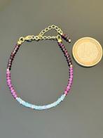 Argent, Plaqué or - Bracelet - opale, rubis, grenat