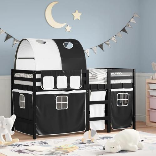 vidaXL Kinderhoogslaper met tunnel 90x200 cm grenenhout wit, Huis en Inrichting, Slaapkamer | Bedden, Nieuw, Verzenden