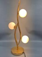 Design-Tischlampe – Goldfarbener Metallkorpus mit drei, Nieuw