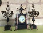 Horloge et parure de cheminée (3) - Antique Marbre, Laiton -, Antiquités & Art