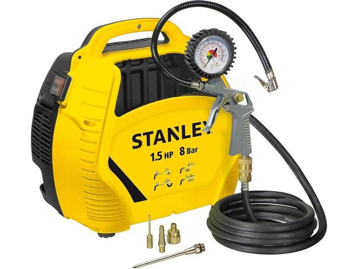 Stanley W8215190STN - Draagbare Compressor - 8 Bar 1100W, Doe-het-zelf en Bouw, Gereedschap | Boormachines, Zo goed als nieuw