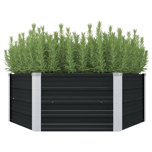 vidaXL Plantenbak verhoogd 129x129x45cm gegalvaniseerd staal, Tuin en Terras, Bloempotten, Nieuw, Verzenden