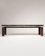 Table basse - Bois dur, Métal, Pierre - table brutaliste