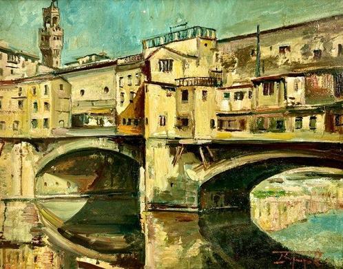 Ledo Gragnoli (1934-1970) - Veduta di Firenze, Antiek en Kunst, Kunst | Schilderijen | Klassiek