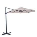Parasol Bardolino Ø300cm – Zweefparasol | Beige, Tuin en Terras, Verzenden, Nieuw