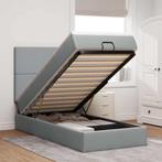vidaXL Bed poef met matras en LEDs 90x200 cm stof, Verzenden, Nieuw