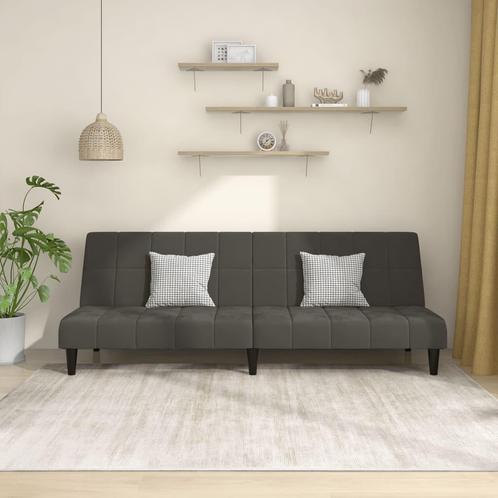 vidaXL Canapé-lit à 2 places gris foncé velours, Maison & Meubles, Canapés | Salons, Neuf, Envoi