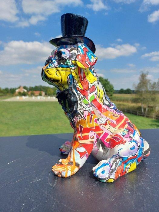 Beeld, street Art dog with cape - 27 cm - polyresin, Antiek en Kunst, Kunst | Designobjecten