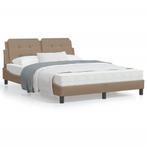 vidaXL Bed met matras kunstleer cappuccinokleurig 140x190 cm, Verzenden