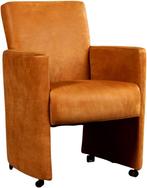 Cognac leren moderne eetkamerfauteuil - Kenia Leer Cognac, Ophalen of Verzenden