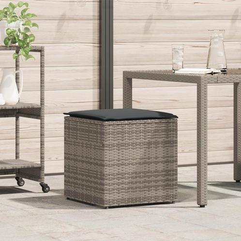 vidaXL Kussenbox Grijs 50x50x50 cm Poly Rattan, Tuin en Terras, Bergingen en Tuinkasten, Nieuw, Verzenden