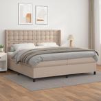 vidaXL Boxspring met matras kunstleer cappuccinokleurig, Huis en Inrichting, Slaapkamer | Bedden, Verzenden, Nieuw