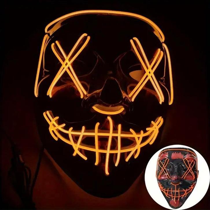 Halloween masker - LED  Oranje, Verzamelen, Rookartikelen, Aanstekers en Luciferdoosjes, Nieuw, Verzenden