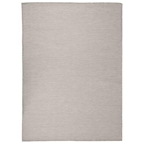 vidaXL Buitenkleed platgeweven 200x280 cm taupe, Huis en Inrichting, Stoffering | Tapijten en Vloerkleden, Nieuw, Verzenden