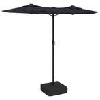 Zwarte Dubbele Parasol met LED | OP = OP | 316x240cm, Tuin en Terras, Verzenden, Nieuw, 1 tot 2 meter, Stokparasol