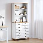 vidaXL Hutch “ASKIM” Wit 91x40x199.5 cm Massief Hout Den, Huis en Inrichting, Verzenden, Nieuw