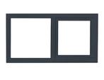 PVC raam vast-draaikiep b150xh80 cm antraciet stomp, Doe-het-zelf en Bouw, Glas en Ramen, Gevelraam of Ruit, 80 tot 120 cm, Nieuw