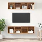 vidaXL Wand TV Kast 4 pcs Oud hout 37 x 37 x 72 cm Bewerkt, Huis en Inrichting, Verzenden, Nieuw