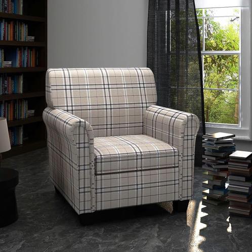 vidaXL Fauteuil met kussen stof crème, Huis en Inrichting, Fauteuils, Nieuw, Verzenden