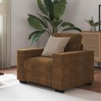 vidaXL Sofa Stoel met kussen Bruin Kunstleer en Hout, Huis en Inrichting, Zetels | Zetels, Verzenden, Nieuw