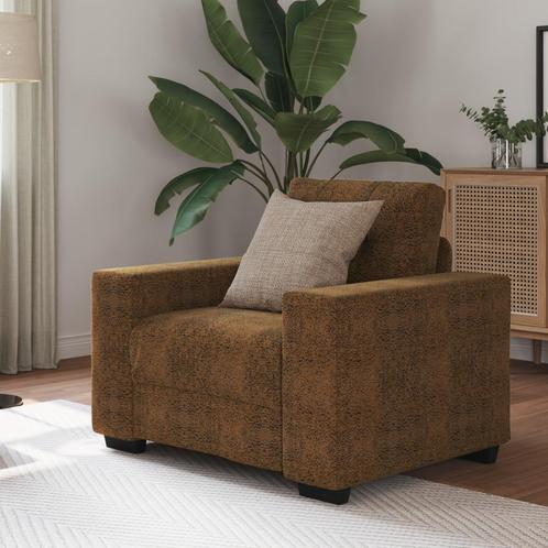 vidaXL Sofa Stoel met kussen Bruin Kunstleer en Hout, Huis en Inrichting, Zetels | Zetels, Nieuw, Verzenden