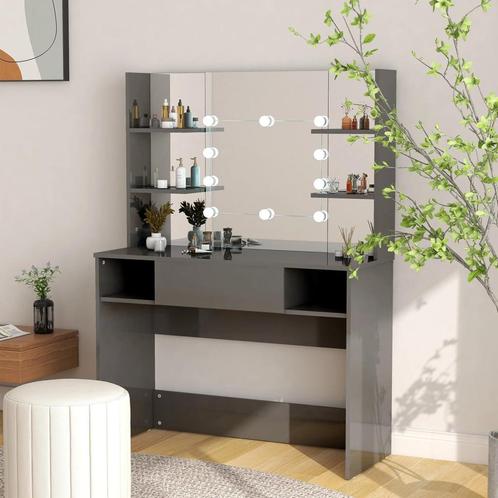 vidaXL Kaptafel met LED-verlichting 100x40x135 cm MDF, Huis en Inrichting, Tafels | Kaptafels, Nieuw, Verzenden