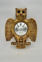 Spiegel- Zeldzame convex Witchs Eye-spiegel met uil –, Antiek en Kunst