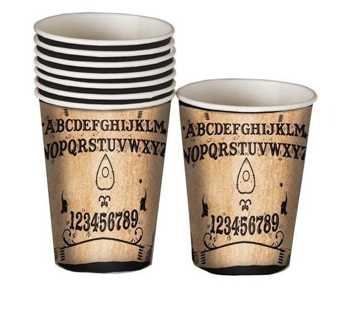 Halloween Bekers Ouija 200ml 8st, Hobby en Vrije tijd, Feestartikelen, Nieuw, Verzenden
