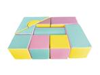 Grote schuimen bouwblokken - 11 stuks - gekleurd - roze,..., Kinderen en Baby's, Speelgoed | Educatief en Creatief, Ophalen of Verzenden