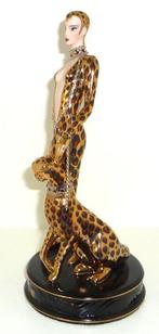 Franklin Mint, Erté - Beeldje - Leopard - Porselein