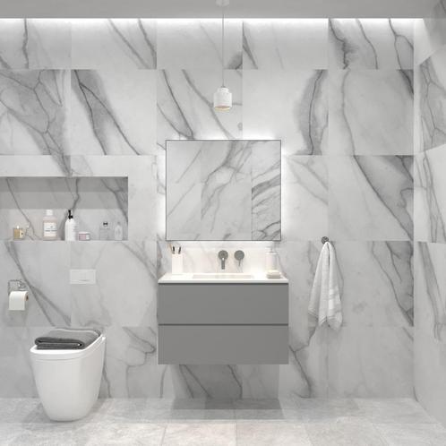 Badkamermeubelset Gliss Zeus 80 cm Beton Grijs, Doe-het-zelf en Bouw, Sanitair, Bad, Nieuw, Ophalen of Verzenden