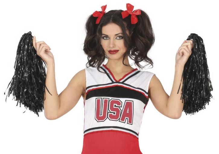 Zwarte Pompoms 2st, Hobby en Vrije tijd, Feestartikelen, Nieuw, Verzenden