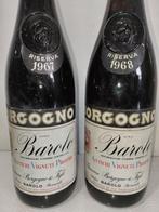 1967 & 1968 Giacomo Borgogno - Barolo Riserva - 2 Flessen, Verzamelen, Nieuw