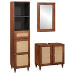 vidaXL Badkamermeubels 3 pcs 38 x 33 x 160 cm Massief Mango, Huis en Inrichting, Verzenden, Nieuw
