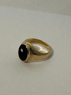 Bague - 18 carats Or jaune - 0.03ct. tw. Onyx - Diamant, Handtassen en Accessoires, Ringen, Nieuw