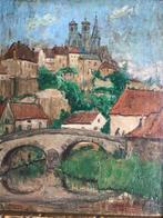 Edmond Van Offel (1871-1959) - Impressionistisch dorpszicht, Antiek en Kunst